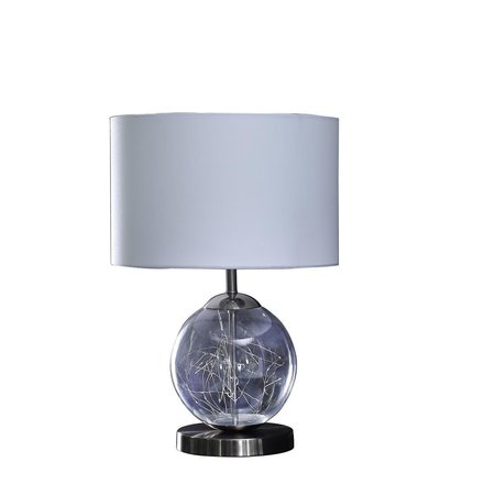 CLING 20.5 in. Athena Glass LED Plasma Mid-Century Metal Table Lamp CL2629587